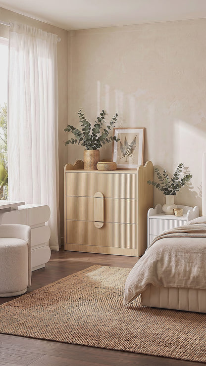 Caden Fluted Chest of Drawers in Natural