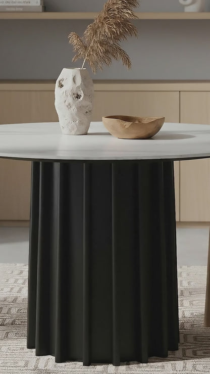 Gabi 120cm Marble Look Dining Table in Black