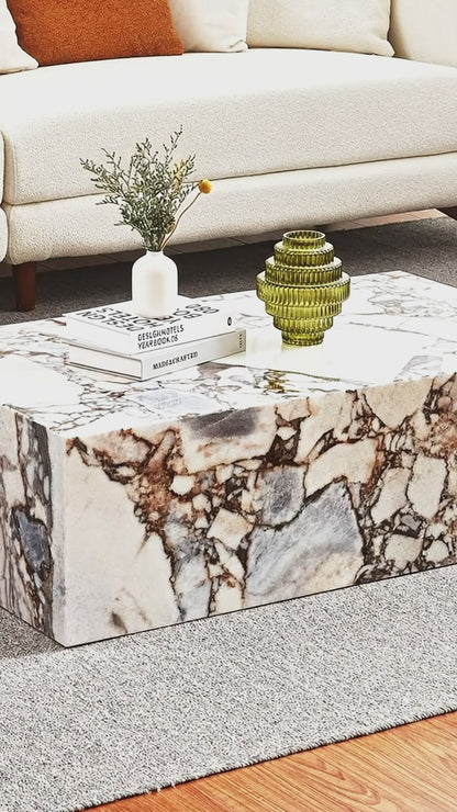 Solene 100cm Coffee Table in Real Blue Galaxy Marble