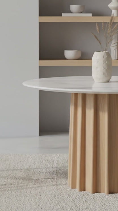 Gabi 120cm Marble Look Dining Table in Oak