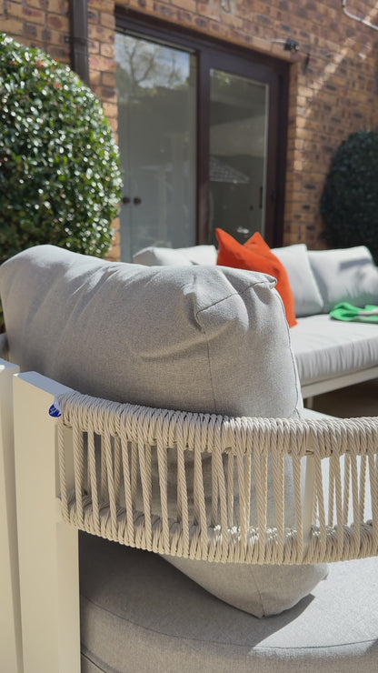 Sorrelle 5-Seater Curved Outdoor Sofa Set in Light Grey