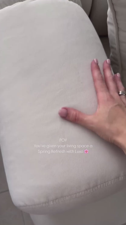 Samira 6 Seater Velvet Sofa Set in Cream