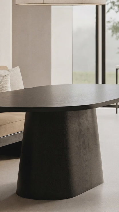 Gigi 180cm Oval Wooden Dining Table in Black