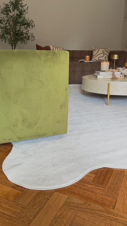 Pixie 300x400cm Large Wavy Soft Rug in Cream White