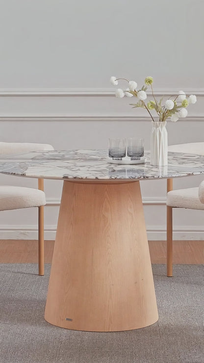 Dina 120cm Round Dining Table in Real Blue Galaxy Marble