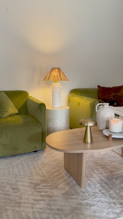 Nicole 120cm Coffee Table with Organic Curve in Natural