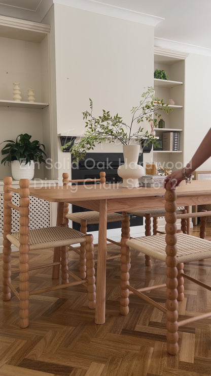 Em Hardwood Bobbin Dining Chair Set of 2 in Natural