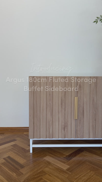 Argus 180cm Fluted Storage Buffet Sideboard in Natural