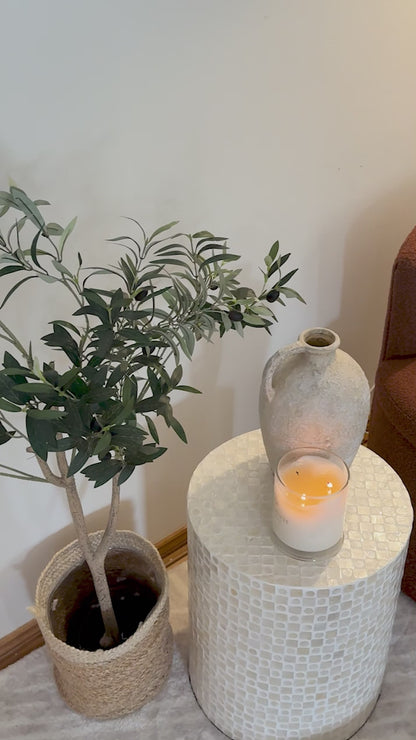Sorra Boucle Swivel Storage Accent Chair in Rust Brown