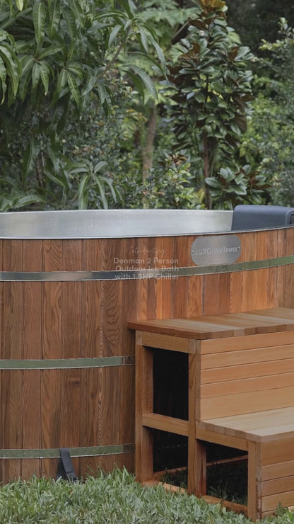 Denman 2 Person Outdoor Ice Bath with 1.5HP Chiller in Natural