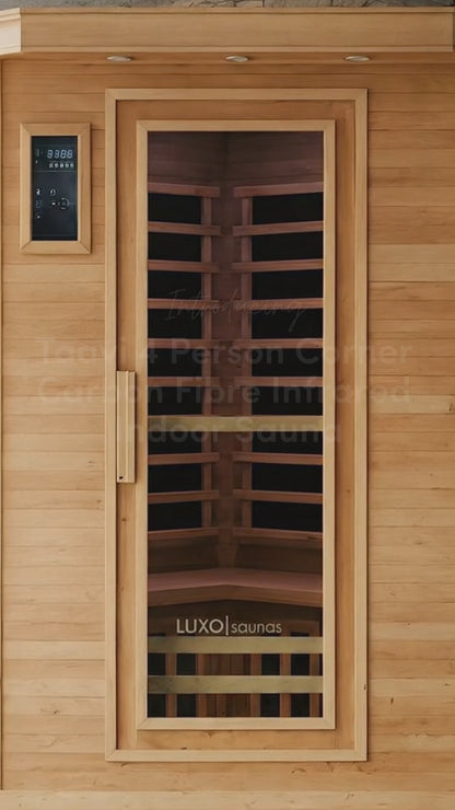Taavi 4 Person Corner Carbon Fibre Infrared Indoor Sauna
