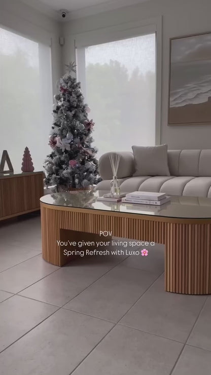 Samira 6 Seater Velvet Sofa Set in Warm Beige