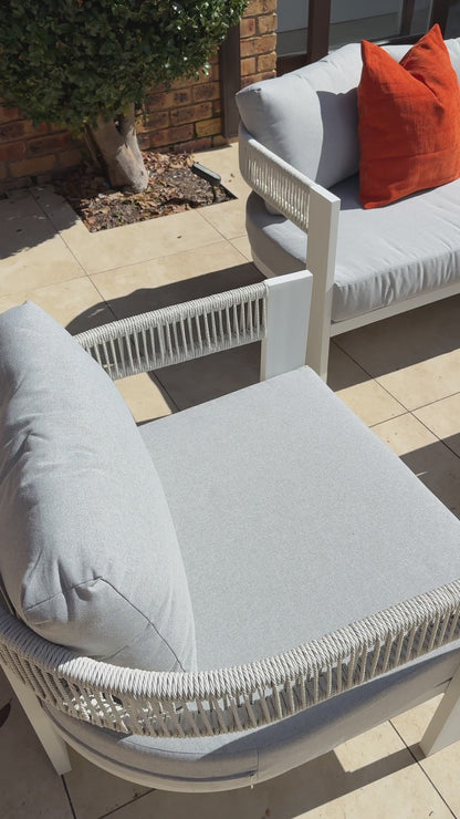 Sorrelle 5-Seater Curved Outdoor Sofa Set in Light Grey