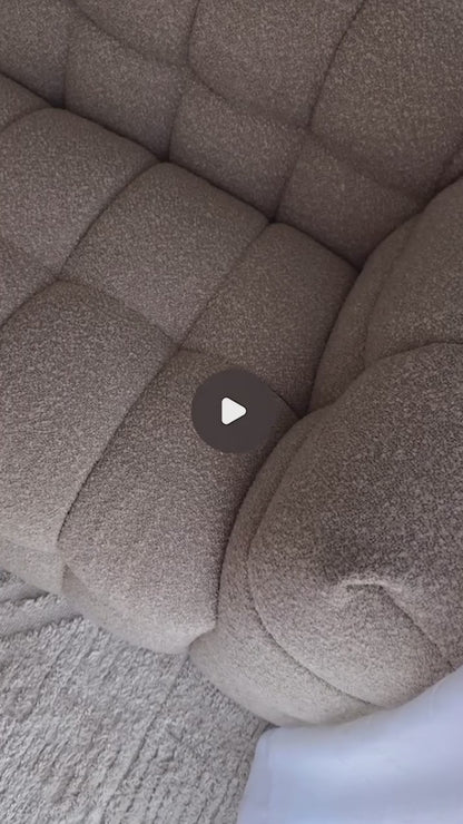 Norah 5-Seater Boucle Sofa Set with Armless Chairs in Warm Beige