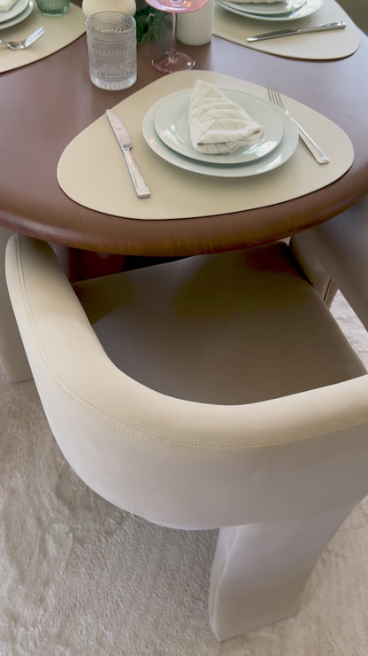 Lumen 220cm Oval Outdoor Concrete Dining Table in Chestnut