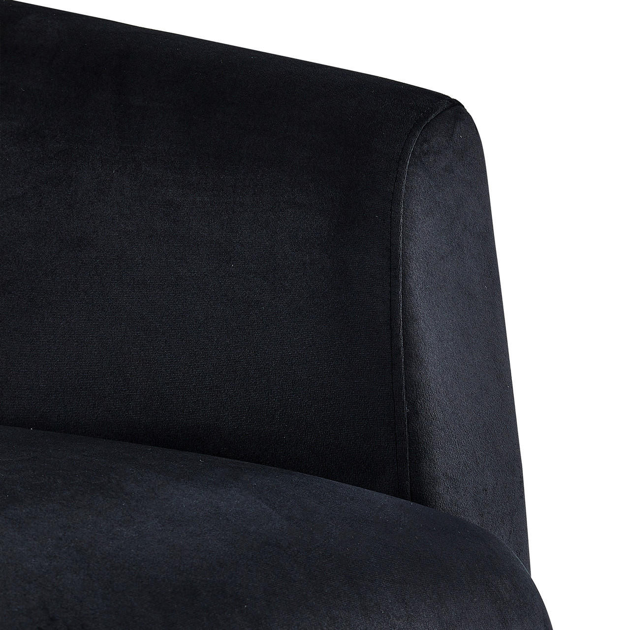 Bonnell Velvet Accent Chair with Gold Legs - Black