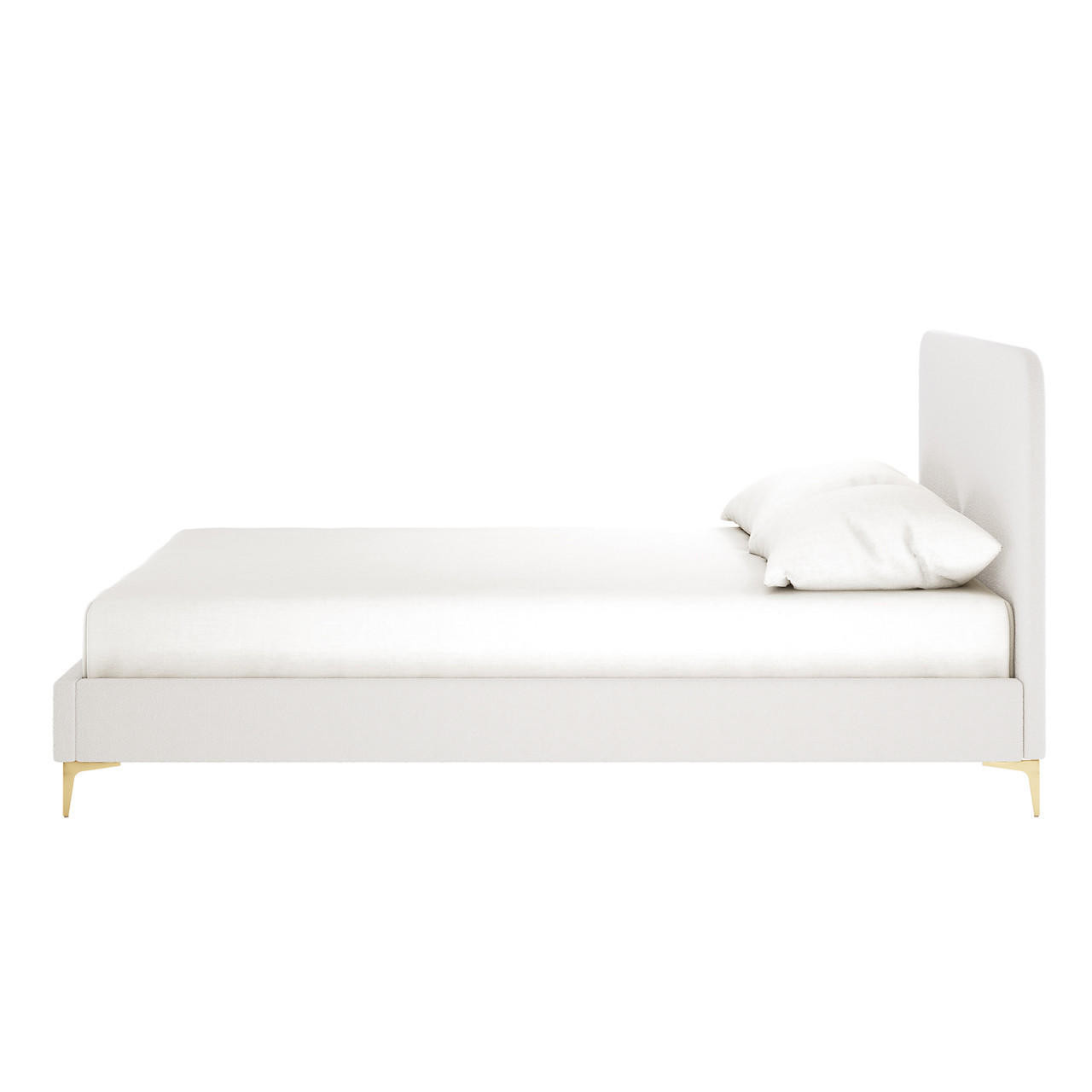 Cammie Boucle Queen Bed Frame - Cream White