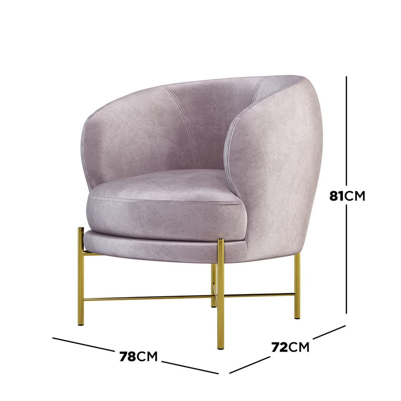 Megan Velvet Accent Chair with Gold Legs