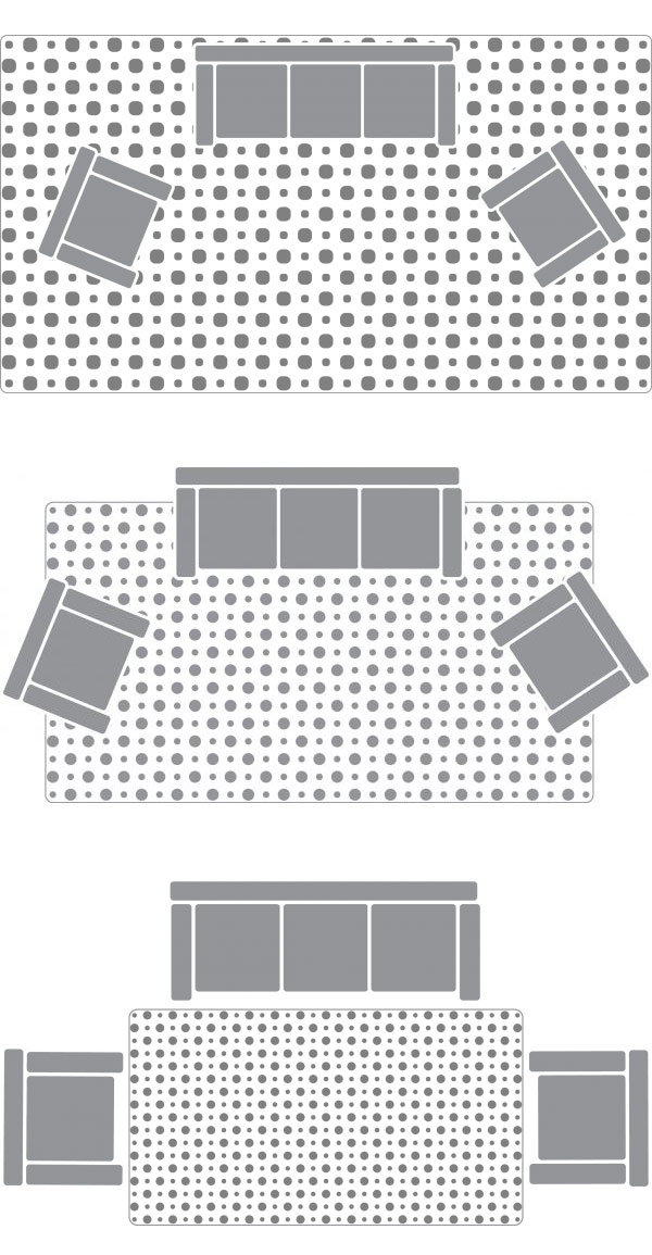 Designbx / Luxo rug placement rug sofa layout
