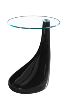 Replica Kugel Tear Drop Fibreglass Side Table - Black