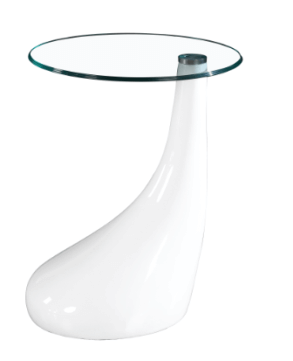Replica Kugel Tear Drop Fibreglass Side Table - White