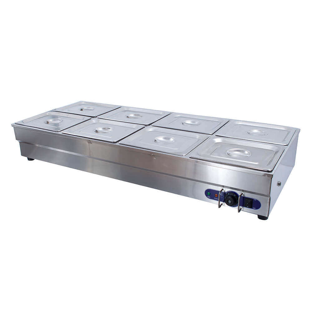 Momi Oswell 8 Pan Commercial Bain Marie Food Warmer